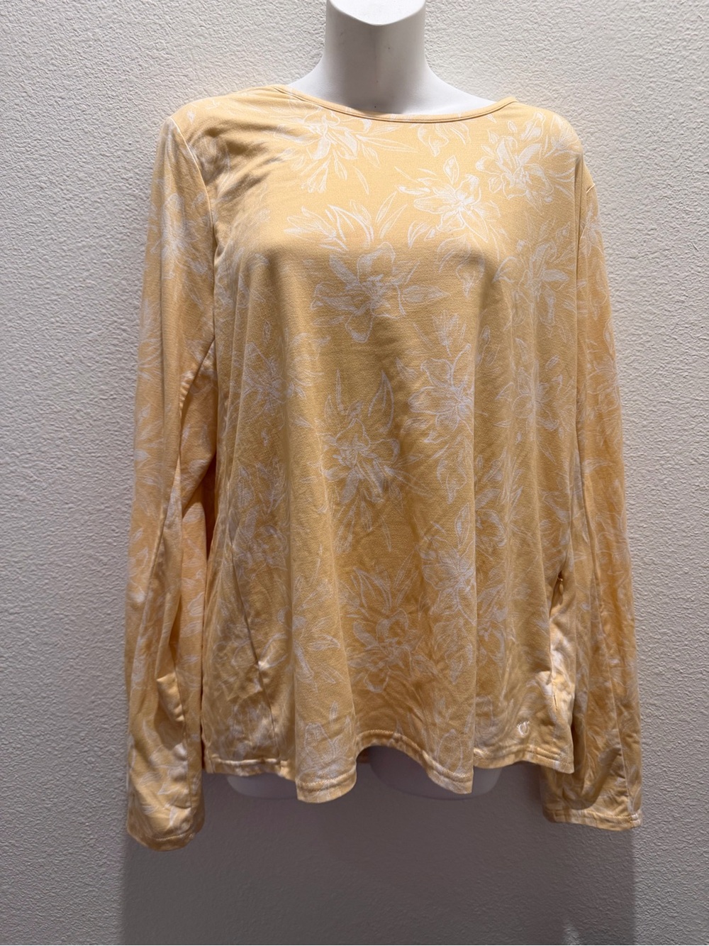 Hang Ten Soft Yellow Floral Long Sleeve Tee